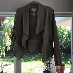 Beige Bar III Faux leather and suede jacket